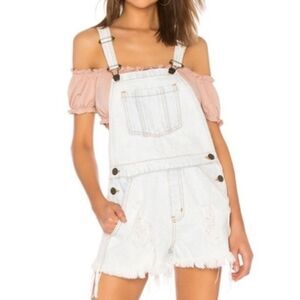 Show‎ Me Your Mumu Georgia Large Denim Shortall Overalls